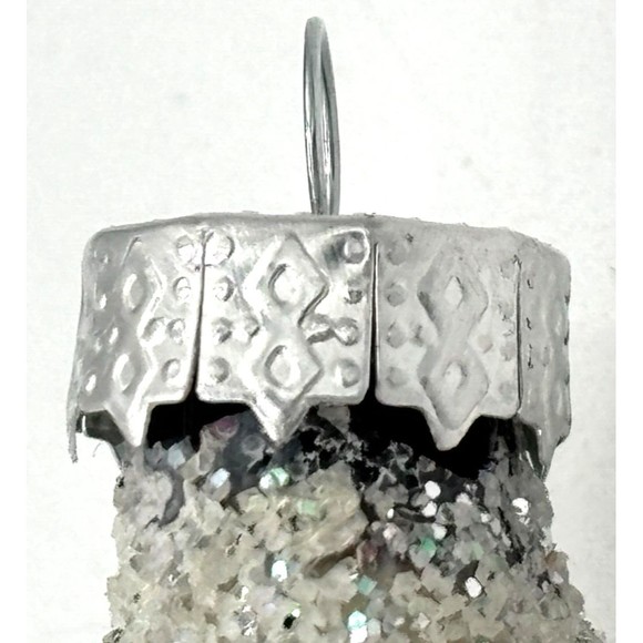 Vintage Hand Blown Glass Christmas Ornament Old World Santa Sapphire Glitter - Picture 15 of 16